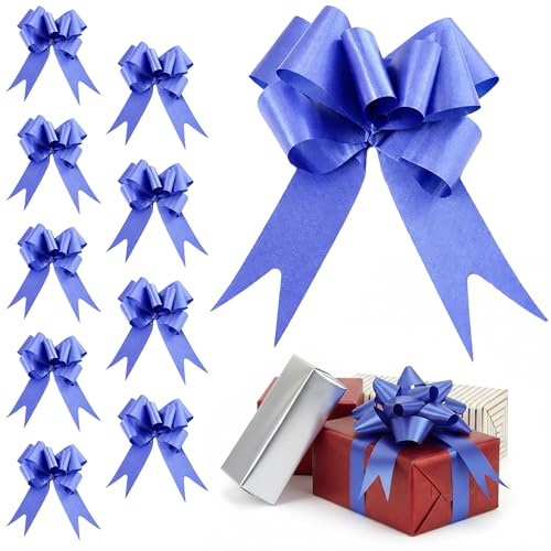 40pcs Navy Blue 50mm/5cm Large Ribbon Pull Bows for Party Wall, Gift Wraps, Christmas Trees, Wedding, Birthday Hampers Decoration Florist Pullbows