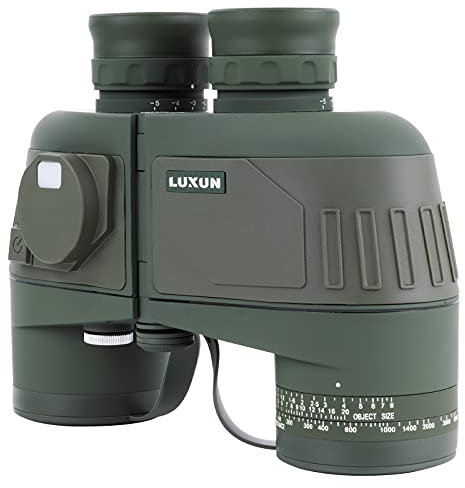 LUXUN 10x50 Marine Fernglas mit 360° Kompass Entfernungsmesser Wasserdichtes Fernglas für Erwachsene, für Wassersport-Enthusiasten und Jagdboot