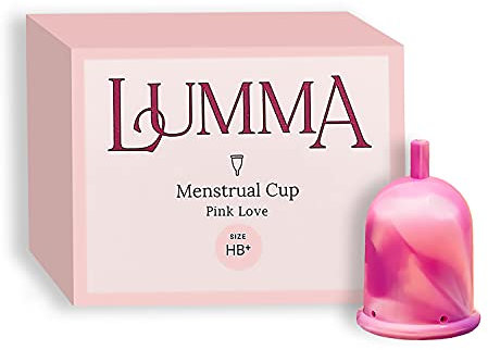 LUMMA® | Flexible Menstruationstassen aus medizinischem Silikon│ Wiederverwendbare Menstruationstasse │Weibliche Pflege │ Auslaufsicher │ Bequem und sehr weich │ (S, Pink Love)