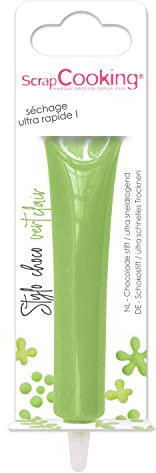 ScrapCooking - Schokoladenstift Hellgrün - Zuckerschrift Grün 25g - Essbarer Dekorativer Zuckerstift - Schreiben und Zeichnen - Beschriftung von Fondant, Glasuren, Torten - 6805