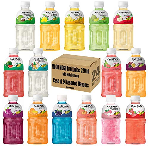 MOGU MOGU Zumo de frutas surtido con Nata de Coco 320 ml (24 botellas) HALAL | Sabores mixtos seleccionados por WaNaHong