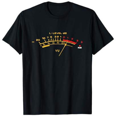 Volume VU Meter Vintage Audio Engineer Recording Fan T-Shirt