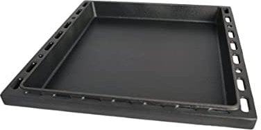 SANTOS einsetzbare Guss Grillpfanne/Einsatzpfanne - Gusseisen Grill Plancha - 37,7x42,8x4,6cm S-Serie - Paella, Bratkartoffeln, Reibekuchen