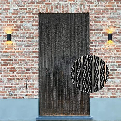 Trente Cortina antimoscas, varios tamaños y colores, para puerta de balcón, mosquitera de lujo, cortina antiinsectos, color negro, 140 x 250 cm