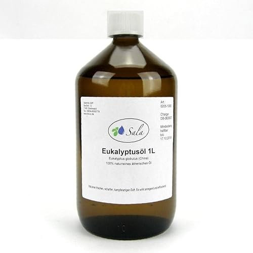 Sala Eukalyptusöl Globulus ätherisches Öl naturrein 1000 ml (1 L Glasflasche)