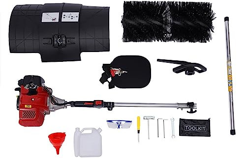 Kehrmaschine Motorbesen Kehrbesen Benzin 2,3 hp, 2-Takt Motor, Kehrbreite 60cm, Stufenloser Gashebel am ergonomischen Griff