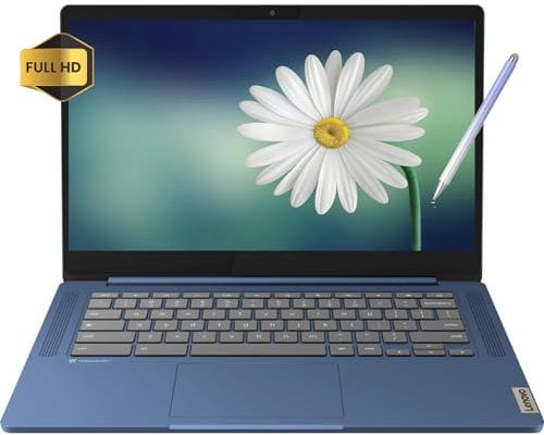 Lenovo Touchscreen Chromebook 14inch - Google Chrome - 8Core MediaTek Kompanio 520 - USB C - Wireless WiFi 6 - Long Battery Life - Camera - School Students (4GB RAM |64GB eMMC+Stylus Pen)