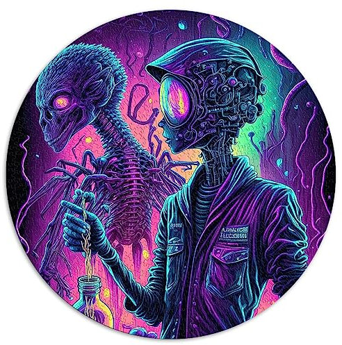 Jigsaw Puzzles for Adults Gifts Alien Monster Spherical Jigsaw Puzzles Cardboard Puzzle 67.5x67.5cm