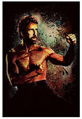 ZAPORA Chuck Norris Boxposter auf Leinwand, Wandkunst, Dekor, Bild, Gemälde für Wohnzimmer, Schlafzimmer, Dekoration, ungerahmt, 30 x 45 cm
