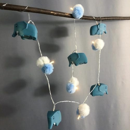 Riaxuebiy 1.65M 10 LEDs Lustige Tiere Form Elefant Dekorative Lichterkette Batteriebetrieben mit Timer Funktion für Bauernhof,Zoo Party, Kindergeburtstag,Weihnachten (Elefant)