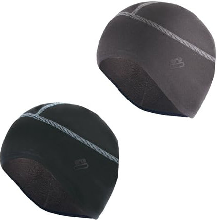 Cozlly 2 Stück Fahrrad Mütze Winter, Wintermütze Herren Damen, Warm Bike Cap, Helm-Unterziehmütze für Fahrradhelm, Atmungsaktive Radmütze, Sportmütze - Radfahren Skifahren Motorradfahren Laufmütze