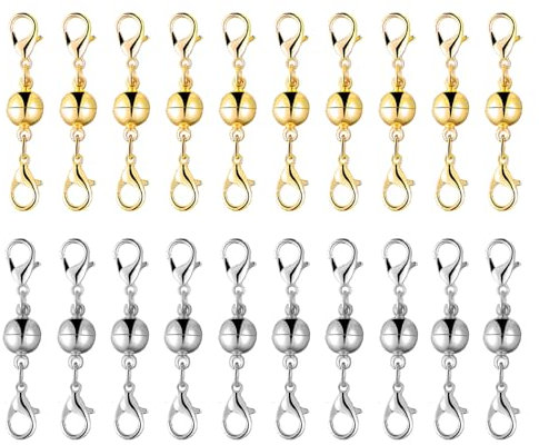 YaLiyA 20 Stück Schmuckverschlüsse Doppel Karabinerverschluss Schmuckverschluss DIY Halsketten Ketten Schmuckherstellung Verriegelung Extender für Schmuck Armband Halskette