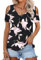 WNEEDU Magliette Donna Estive Manica Corta T Shirt con Scollo a V Senza Spalline Top Maglia Elegante Gloria mattutina S
