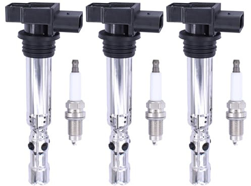 Zündspule Zündkerze Zündmodul Zündanlage Stabzündspule Zündspulen Zündkerzen Zündspulenmodul für Ibiza 6L 2007 2008 Fabia 6Y 2001-2007 Fabia 2 2006-2014 Polo 9N 2002-2009 Fox 1.2 2005-2011