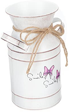 VANZACK Vase Floral Vintage Seau À Fleurs Rustique Bidon De Lait Galvanisé Vase De Bidon De Lait Vintage Vase Rustique Cruche Vase en Métal Cruche Décor Galvanisé Ornement De Vase Plante