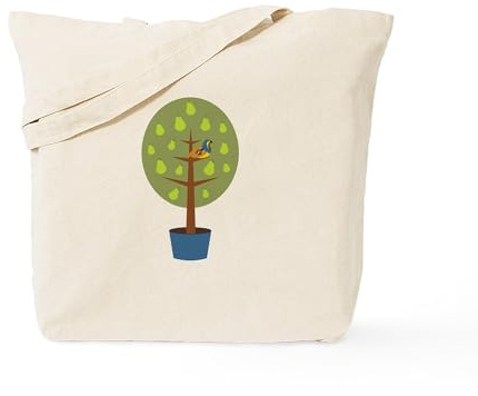 CafePress Partridge in A Pear Tree Tote Bag Reusable Natural Beige Canvas Shopping Bag