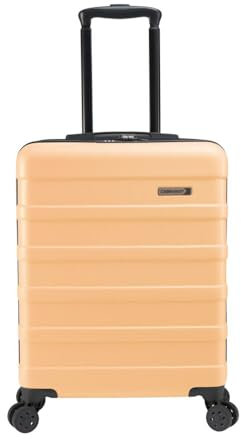 Cabin Max Anode 55x40x20 cm Hand Luggage Suitcase - Lightweight, Hard Shell, Suitcase Hand Luggage Trolley with 4 Wheels, 3-Digit Lock (Peach)
