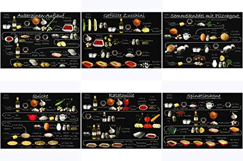 Kochformel Rezeptkarten-Set Vegetarische Gerichte auf 6 Rezept-Postkarten