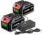 ONEVAN Pack 2 Batterie Lithium-ION 20V 3.0Ah et Chargeur pour Tous Les ONEVAN Outils sans Fil, Batterie Li-ION de Rechange pour ONEVAN, avec Chargeur Rapide Ed indicateur LED