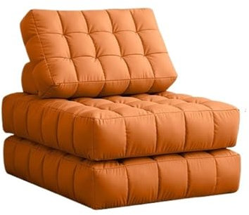 UYDJAKX Klappbares Schlafsofa, Gästesofa-Sessel für den Boden, gepolstertes Gästebett für den Boden, ausklappbare Chaiselongue für Wohnzimmer, Schlafzimmer, Büro (Farbe: Orange-A) Star of Light