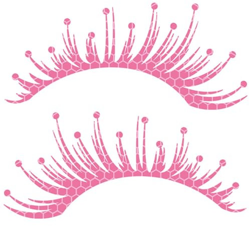 Peosaard Auto-Scheinwerfer Wimpern Aufkleber, Auto-Scheinwerfer Augenbrauen sexy Wimpern Vinyl Universal Graphics Car Lampe Cover Aufkleber, Rosa Selbstklingende Streifen-Aufkleber für alle Autos