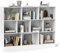 COSTWAY Bücherregal mit 10 Fächern, Standregal mit 3 Ebenen, Würfelregal, Büroregal, Aufbewahrungregal für Wohnzimmer, Schlafzimmer, Arbeitszimmer, Büro, 140 x 24 x 104 cm (Weiß)