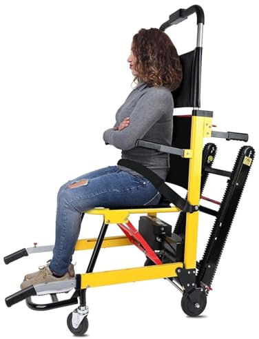 WEIMILOR Silla de Ruedas eléctrica para Subir escaleras, sobre rieles/Estilo Inteligente, con Panel de Control/Subir y Bajar, neumáticos Que absorben los Golpes/para Personas discapacitadas