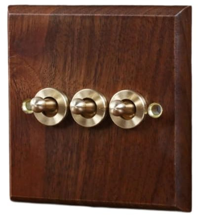 Placa de interruptor de iluminación de madera, placa de pared decorativa, decoración del hogar, diseño vintage, panel de salida de interruptor de, Palancas