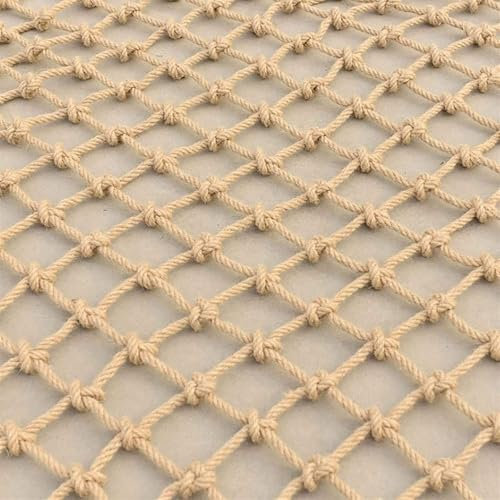 Sicherheitsnetz Hanfseil Kletternetz für Innen und Außen Verschiedene für Treppenschutz Cargo Net Deko Netz Fallschutz Hochbett Sicherheit und Katzengehege (2m x 4m