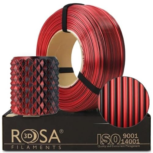ROSA3D Magic PLA Silk Filament 1.75 mm für 3D Drucker, Mystisch Rot Refill 1 kg