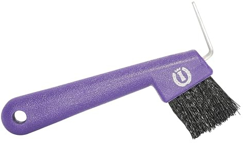 Imperial Riding Hufkratzer IRH Impulz, robuster Hufkratzer mit Metallhaken und Reinigungsbürste, ergonomischer Hufauskratzer für gründliche Hufpflege & stylischen Stall-Look, Royal-Lila