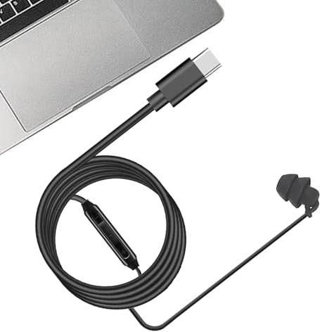 Single Earphone with Mic Wired, Mono Earbud Single-Sided Earphone, Left/Right Clear Calls Headphone, Silicone Earplug Earphone, Noiseless Sound for Men & Women, Comfortable Earphone for Calls