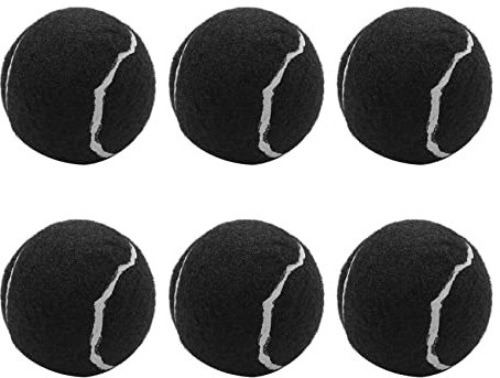 Cpolebev 6 Packungen Tennis BäLle VerschleißFeste Elastische Trainings BäLle 66Mm Damen AnfäNger ÜBungstennis Ball,Schwarz