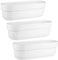 Engelland - 3 x Blumenkasten, Blumentopf, Farbe: Weiß, Pflanzkasten mit Wasserspeicher/Drainagesystem und Abstandshalter, 50 cm, PP-Kunststoff, Balkonkasten, länglich, formstabil