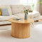 [en.casa] Couchtisch Ledepid Wohnzimmertisch 48 x Ø80 cm Sofatisch mit überstehender Tischplatte rund Kaffeetisch Bambus Natur