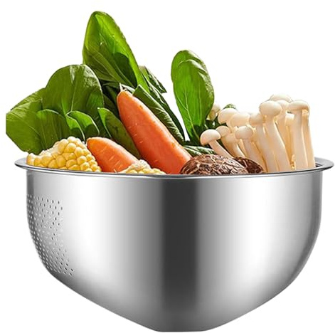 manhegari Colador de Frutas | Tazón de Arroz y Colador - Accesorios de Cocina para Drenaje Pasta Enjuague Verduras Preparación Comida Casa Camping