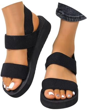 Sandalen Damen Sommer Offene Schuhe Schicke Bequem Breite Füße Pantoletten Sommerschuhe Sandaletten Elastischen Slingback Barfuss Sandaletten Hanfseil Keilabsatz Damensandalen Freizeit Strandschuhe