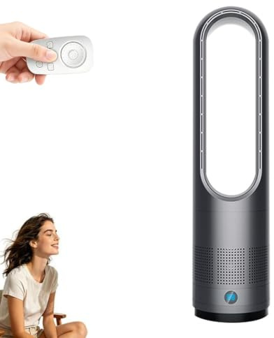 Purificador de aire Purethcare 3 en 1, ventilador de torre sin aspas (Gris)