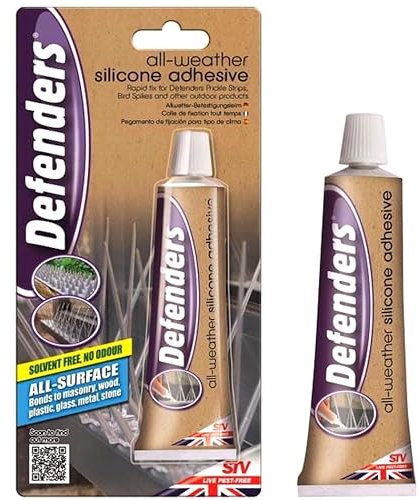 The Big Cheese All-Weather Silicone Adhesive – 80 g, Fixing Glue for Bird Spikes and Prickle Strips. Sealant Cures to Wood, Plastic, Glass, Metal in 24 Hours, Clear
