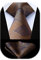 HISDERN Krawatte Braun Herren Krawatten mit Einstecktuch Hochzeit Elegant Krawatte & Taschentuch Set Business