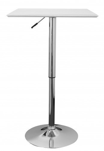 KADIMA Design Stehtisch Dublin Bartisch Bistrotisch 60 x 60cm Leder Optik Weiß