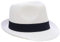 Yosang Chapeau de paille d'été pliable Panama Fedora pour enfants Bord court Beach Chapeau de soleil - Blanc - Taille Unique
