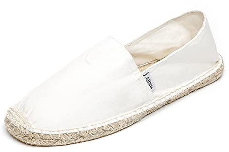 Altxic Espadrillas Piatte da Uomo Tela con Punta Chiusa e Slip on Bianco Puro 41 EU