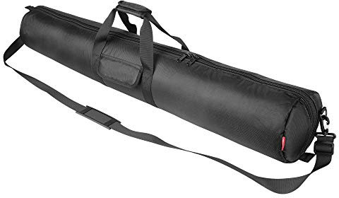 HEMMOTOP Tripod Bag, 47x7in All Sides 0.4in Thick Tripod Carrying Case with Shoulder Strap and Handle, Heavy Duty Light Stand Bag with Two Zippered Pockets for Pool Cue, Speaker Stand -R12018