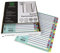 6er Pack 20-teiliges DIN-A4 Register/Trennblätter mit Buchstaben A-Z, aus recyceltem Karton, in praktischer Spenderbox, verstärkte Lochung mit Deckblatt, Trenn-Blätter in 5 Farben