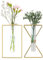 2 Stück nordische Wandvase, goldene geometrische Vase zum Aufhängen, Hydrokultur-Pflanzgefäß, Wandmontage, Metallglas, Röhrchen, Knospenvase, Hochzeit, Heimdekoration (Gold 5)