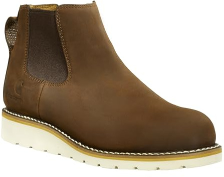 Carhartt Women's Wedge 5 Chelsea Boot FW5025-W, Dark Bison Oil Tanned,7M