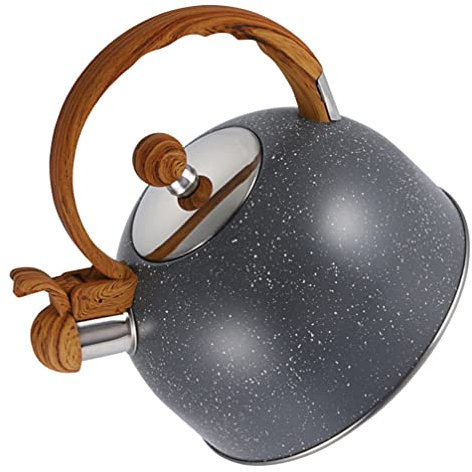 BESPORTBLE Wasserkocher Herd Teekessel Wasser Kochen Kaffeekessel Übergießen Teekessel Aus Chirurgischem Stahl Geschirr Laute Pfeife ? Rostfreier Stahl Klassisch Edelstahl Tee Kochen