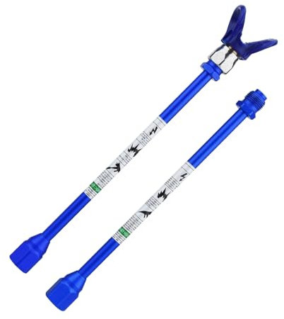 Universal Extension Pole Rod & Nozzle Tip Guard Protector for Airless Sprayer Paint Spray Guns (60, Blue)