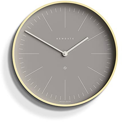 NEWGATE® Mr Clarke Wanduhr | Große skandinavisch inspirierte Sperrholzuhr | 40cm | Gehäuse aus hellem Holz mit lehmgrauem Zifferblatt | Modernes minimalistisches Design für Küche